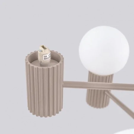 Lampy-sufitowe - lampa sufitowa kule żyrandol halo 6 taupe sollux sl.1836 