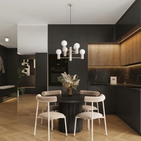 Lampy-sufitowe - lampa sufitowa kule żyrandol halo 6 taupe sollux sl.1836 