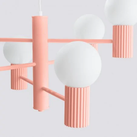 Lampy-sufitowe - żyrandol halo 6 brzoskwiniowy lampa sufitowa kule sollux sl.1838 