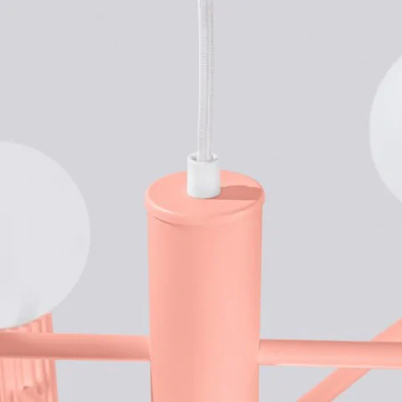 Lampy-sufitowe - żyrandol halo 6 brzoskwiniowy lampa sufitowa kule sollux sl.1838 