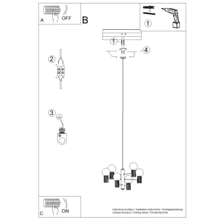 Lampy-sufitowe - żyrandol halo 6 brzoskwiniowy lampa sufitowa kule sollux sl.1838 