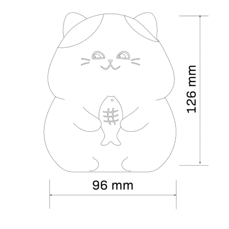 Oswietlenie-do-pokoju-dzieciecego - lampka nocna led dla dziecka silikonowa kotek z rybką gatto led 327642 goldlux 