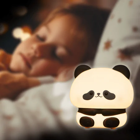 Oswietlenie-do-pokoju-dzieciecego - lampka nocna led dziecięca silikonowa panda z akumulatorem 327529 goldlux 