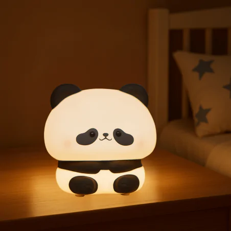 Oswietlenie-do-pokoju-dzieciecego - lampka nocna led dziecięca silikonowa panda z akumulatorem 327529 goldlux 