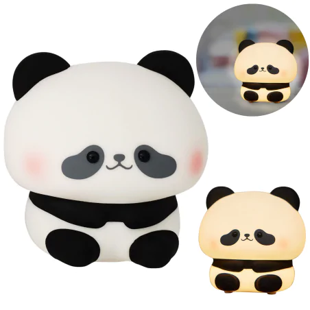 Oswietlenie-do-pokoju-dzieciecego - lampka nocna led dziecięca silikonowa panda z akumulatorem 327529 goldlux 