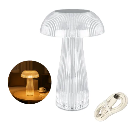 Lampki-nocne - akumulatorowa lampka led grzybek przenośna glamour kryształowa singa ideus 