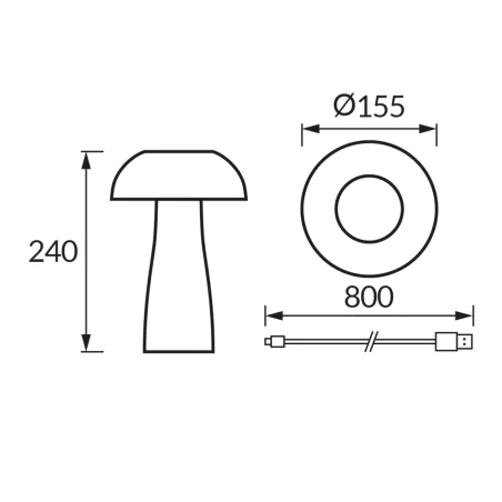 Lampki-nocne - akumulatorowa lampka led grzybek przenośna glamour kryształowa singa ideus 