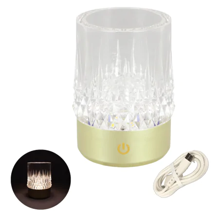 Lampki-nocne - akumulatorowa lampka stołowa led bezprzewodowa kryształowa glamour gral ideus 