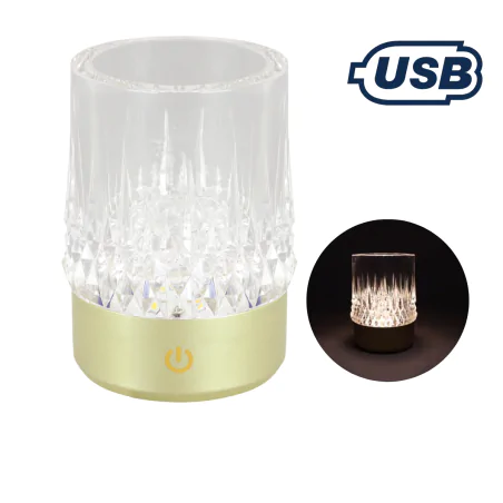 Lampki-nocne - akumulatorowa lampka stołowa led bezprzewodowa kryształowa glamour gral ideus 