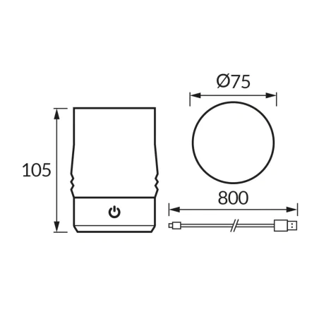Lampki-nocne - akumulatorowa lampka stołowa led bezprzewodowa kryształowa glamour gral ideus 