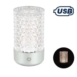 Lampki-nocne - kryształowa lampka stołowa led bezprzewodowa dubajska glamour dubai ideus
