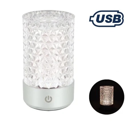 Lampki-nocne - kryształowa lampka stołowa led bezprzewodowa dubajska glamour dubai ideus 