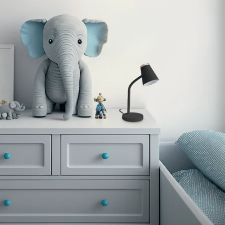 Lampki-biurkowe - lampka biurkowa czarna led neutralna 4,5w chico ml1443 eko-light 