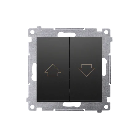 Wylaczniki-zaluzjowe - przycisk żaluzjowy roletowy pojedynczy czarny mat simon 54 16a dzp1a.01/49 kontakt-simon 