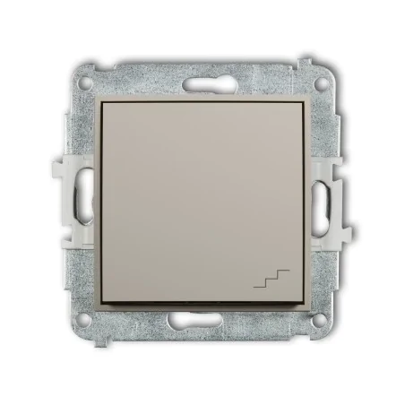 Wylaczniki-schodowe - brązowo-szary włącznik schodowy taupe 60mwp-3 mini karlik 