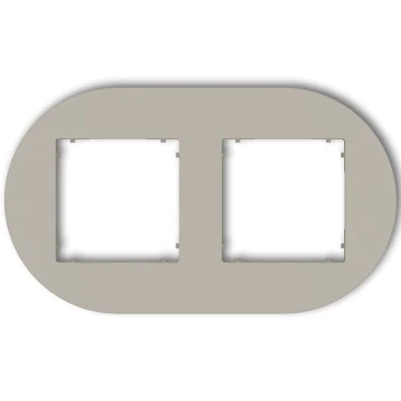 Ramki-podwojne - 60mrto-2 ramka okrągła podwójna taupe do gniazd i włączników z serii mini karlik 