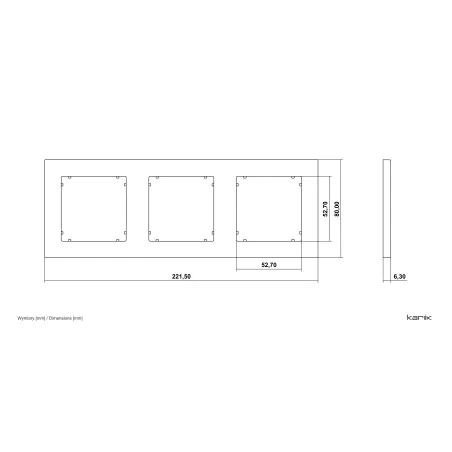 Ramki-potrojne - 60mr-3 ramka potrójna taupe do gniazd i włączników z serii mini karlik 
