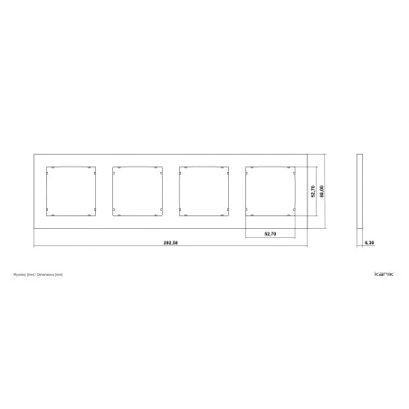 Ramki-poczworne - 60mr-4 ramka poczwórna taupe do gniazd i włączników z serii mini karlik 
