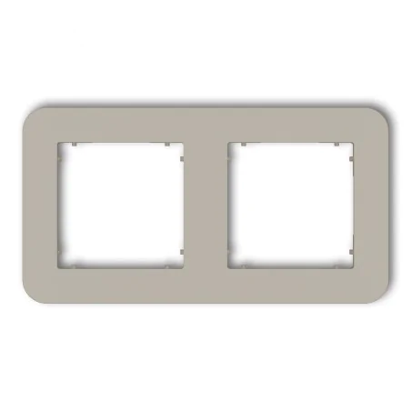 Ramki-podwojne - 60mrtz-2 ramka podwójna zaokrąglona taupe do gniazd i włączników z serii mini karlik 