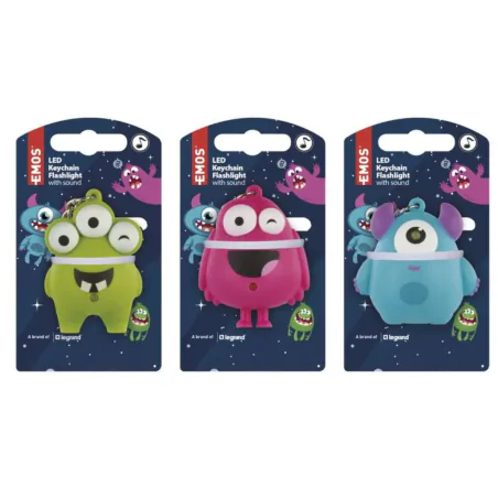 Swiecace-breloczki - breloczek led świecący potworek zawieszka do kluczy na dzień chłopaka monsterki p4721 emos 