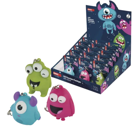 Swiecace-breloczki - breloczek led świecący potworek zawieszka do kluczy na dzień chłopaka monsterki p4721 emos 