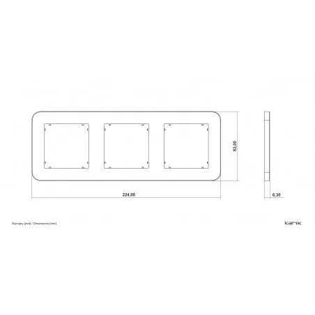 Ramki-potrojne - 60mrtz-3 ramka potrójna zaokrąglona taupe do gniazd i włączników z serii mini karlik 
