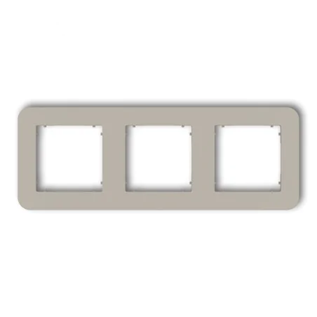 Ramki-potrojne - 60mrtz-3 ramka potrójna zaokrąglona taupe do gniazd i włączników z serii mini karlik 