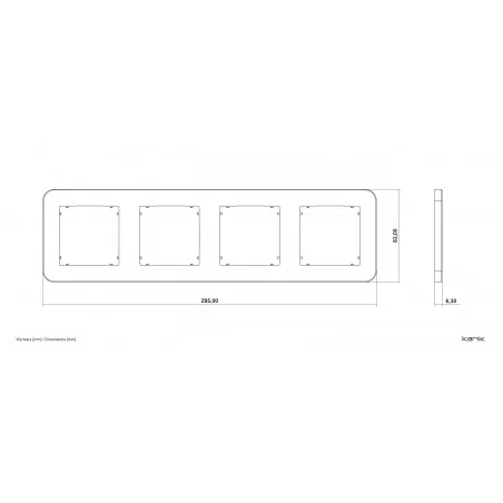 Ramki-poczworne - 60mrtz-4 ramka poczwórna zaokrąglona taupe do gniazd i włączników z serii mini karlik 