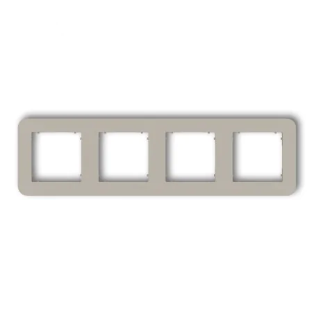 Ramki-poczworne - 60mrtz-4 ramka poczwórna zaokrąglona taupe do gniazd i włączników z serii mini karlik 