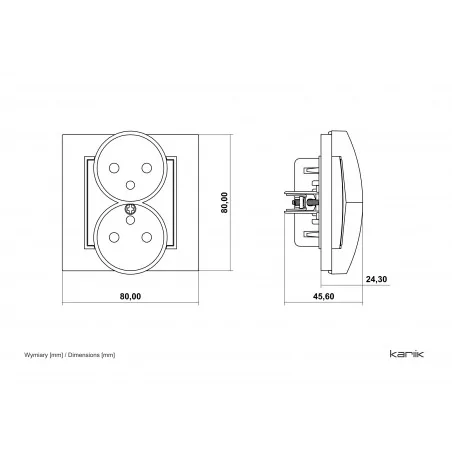 Gniazda-podwojne-podtynkowe - gniazdo podwójne z uziemieniem bez przesłon taupe 60mgpr-2zp mini karlik 