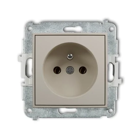 Gniazda-pojedyncze-podtynkowe - gniazdo pojedyncze z uziemieniem bez przesłon taupe 60mgp-1z mini karlik 