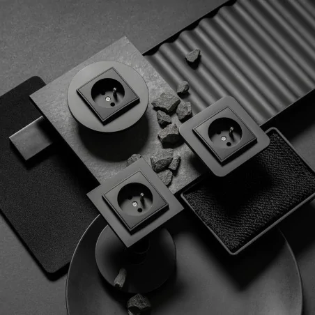 Gniazda-pojedyncze-podtynkowe - gniazdo hermetyczne do łazienki ip44 z grafitową klapką 11mgpb-1zp mini karlik 