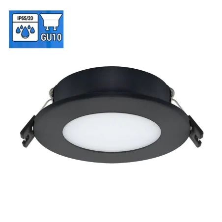 Oprawy-sufitowe-stale - czarne oczko sufitowe hermetyczne do łazienki gu10 ip65 fanta ideus 