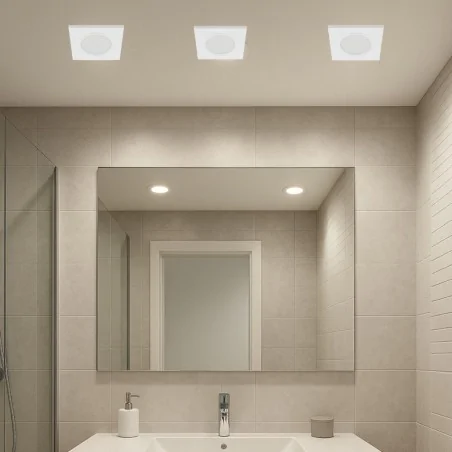 Oprawy-sufitowe-stale - oświetlenie łazienkowe białe hermetyczne gu10 ip65 fanta 04879 ideus 