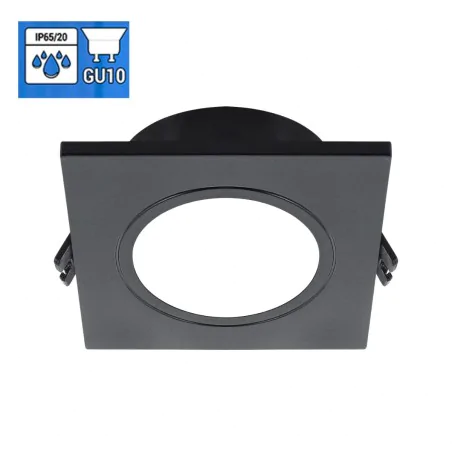 Oprawy-sufitowe-stale - oczko kwadratowe czarne hermetyczne do łazienki gu10 ip65 fanta 04880 ideus 