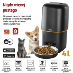 Akcesoria-dla-zwierzat - dozownik podajnik karmy dla zwierząt karmidło dla kota i psa wifi h6002 emos 