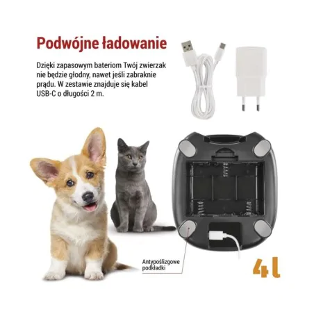 Akcesoria-dla-zwierzat - dozownik podajnik karmy dla zwierząt karmidło dla kota i psa wifi h6002 emos 