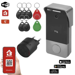 Wideodomofony - wideodomofon na wifi na aplikację mobilną zasilanie power over ethernet  h4033 emos