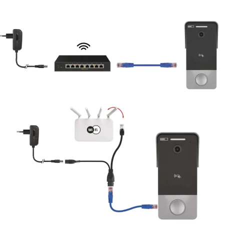 Wideodomofony - wideodomofon na wifi na aplikację mobilną zasilanie power over ethernet  h4033 emos 