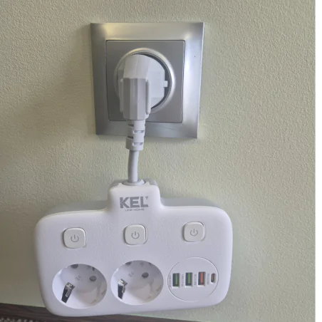 Rozgalezniki - rozgałęźnik podwójny z wyłącznikami rozdzielacz z wejściem usb w-72055 plastrol 