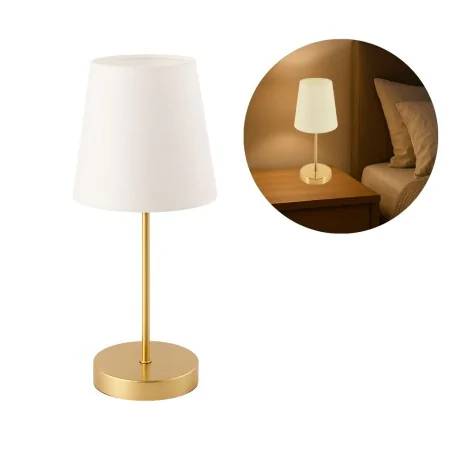 Lampki-nocne - lampka nocna złota na stolik do sypialni e14 fatima 04829 ideus 