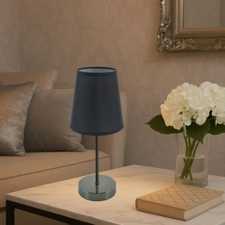 Lampki-nocne - czarna lampka nocna glamour na stolik e14 fatima 04830 ideus 