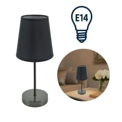 Lampki-nocne - czarna lampka nocna glamour na stolik e14 fatima 04830 ideus
