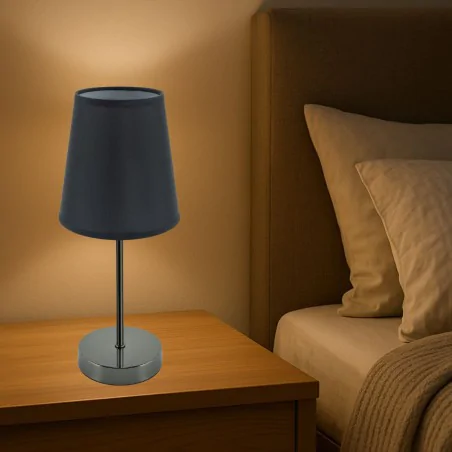 Lampki-nocne - czarna lampka nocna glamour na stolik e14 fatima 04830 ideus 