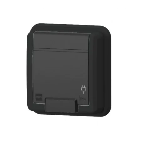 Gniazda-pojedyncze-podtynkowe - ciemne gniazdo podtynkowe elewacyjne z klapką aquant 5041-77 elektro-plast 