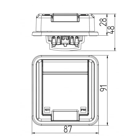 Gniazda-pojedyncze-podtynkowe - ciemne gniazdo podtynkowe elewacyjne z klapką aquant 5041-77 elektro-plast 