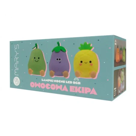 Oswietlenie-do-pokoju-dzieciecego - zestaw lampek nocnych owoce led 3w1 prezent dla dziecka interblue 