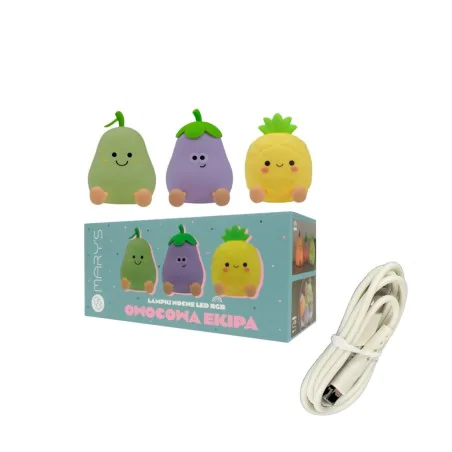 Oswietlenie-do-pokoju-dzieciecego - zestaw lampek nocnych owoce led 3w1 prezent dla dziecka interblue 