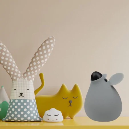 Oswietlenie-do-pokoju-dzieciecego - lampka nocna led dziecięca szara myszka prezent dla dziecka interblue 