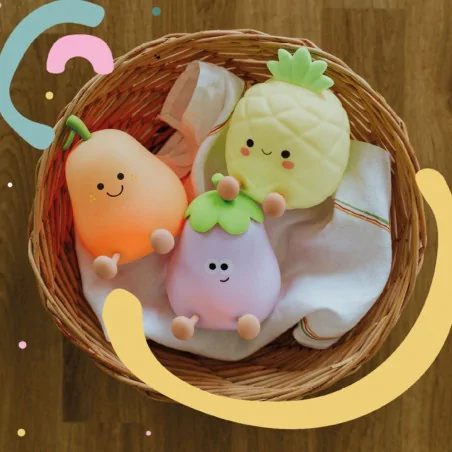 Oswietlenie-do-pokoju-dzieciecego - zestaw lampek nocnych owoce led 3w1 prezent dla dziecka interblue 